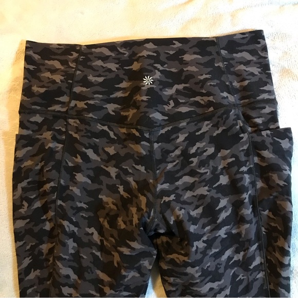 Athleta Salutation Stash 7/8 leggings PL large petiteTight Camo Lux Walnut Brown - Picture 5 of 11